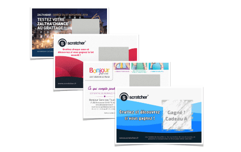 Primo® landscape scratch-off tickets contain a large scratch-off square on landscape business card-sized cards to conceal a variety of hidden messages of your choice. Different variations can be customized.