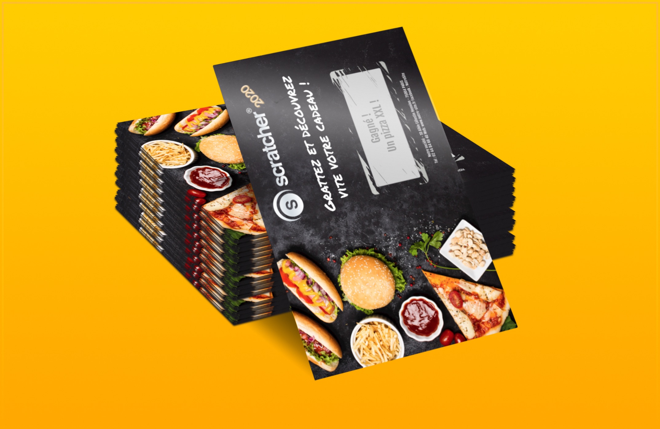 End-of-year celebrations, signing of an important contract, there are many occasions to want to reward your employees. But how to ensure that everyone is delighted? It's simple: use the scratch ticket. It is both fun and attractive: everyone wants to see if they have won something. Depending on the industry you work in, you can offer products created by your company or discounts at certain stores. If that's not possible, your employees will appreciate winning vouchers for a restaurant dinner or cinema tickets, for example. Finally, some companies choose to offer their employees days or half-days of paid leave, which is ideal after a long intense or stressful period. This allows you to both please your employees by allowing them to take time for themselves and show them that their well-being matters to you. And all this thanks to a scratch ticket! End-of-year celebrations, signing of an important contract, there are many occasions to want to reward your employees. But how to ensure that everyone is delighted? It's simple: use the scratch ticket. It is both fun and attractive: everyone wants to see if they have won something. Depending on the industry you work in, you can offer products created by your company or discounts at certain stores. If that's not possible, your employees will appreciate winning vouchers for a restaurant dinner or cinema tickets, for example. Finally, some companies choose to offer their employees days or half-days of paid leave, which is ideal after a long intense or stressful period. This allows you to both please your employees by allowing them to take time for themselves and show them that their well-being matters to you. And all this thanks to a scratch ticket!